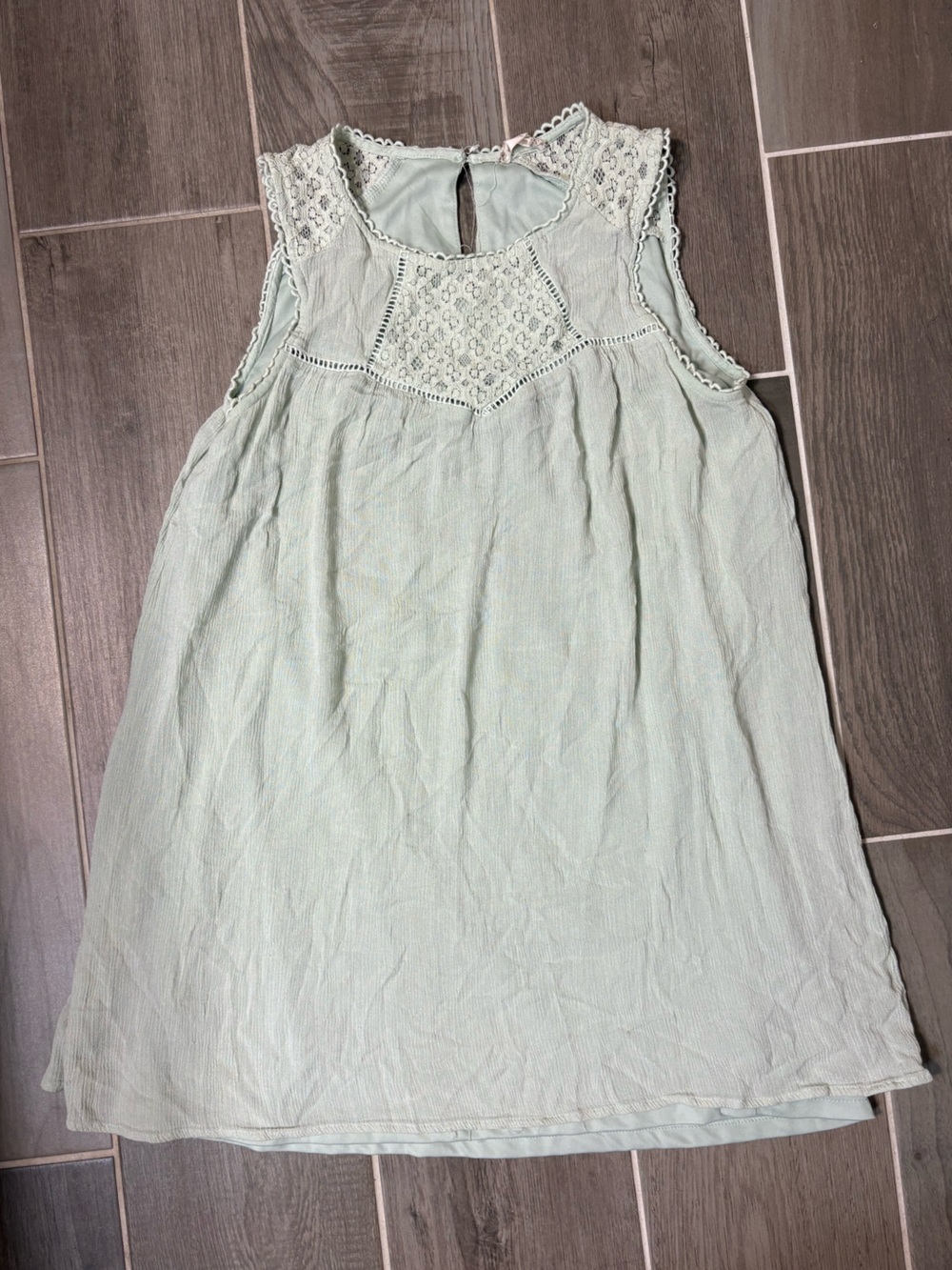 Altar’d State Mint Green Crochet Detail Sleeveless Mini Dress size S